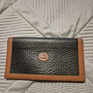 Dooney And Bourke Black and Brown Leather Checkbook
